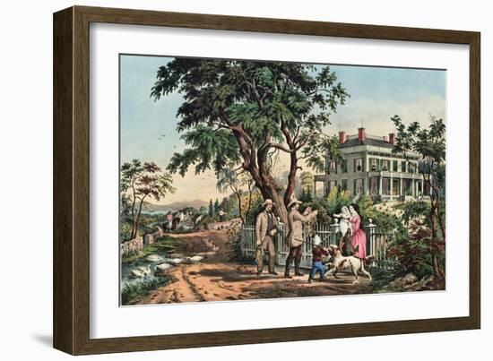 American Country Life - October Afternoon, 1855-Currier & Ives-Framed Giclee Print