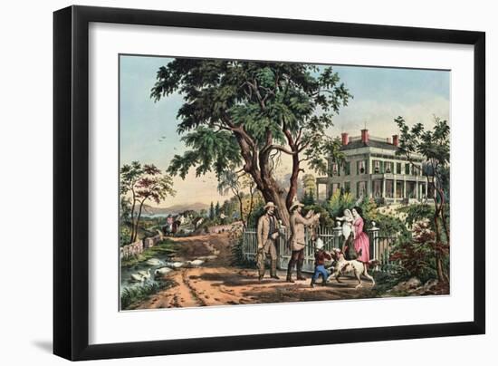 American Country Life - October Afternoon, 1855-Currier & Ives-Framed Giclee Print