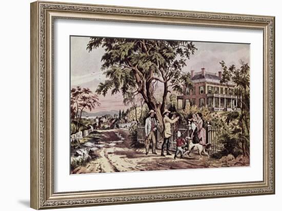 American Country Life: October Afternoon-Currier & Ives-Framed Giclee Print