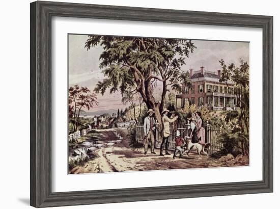 American Country Life: October Afternoon-Currier & Ives-Framed Giclee Print