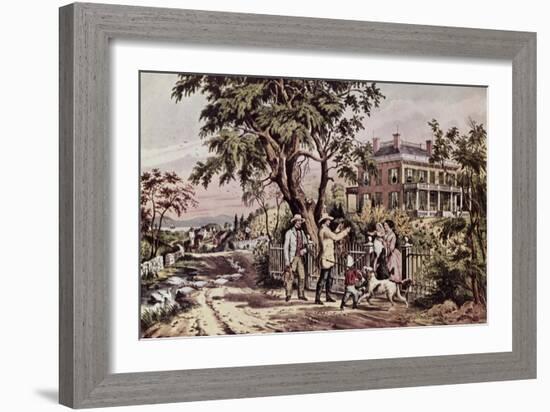 American Country Life: October Afternoon-Currier & Ives-Framed Giclee Print