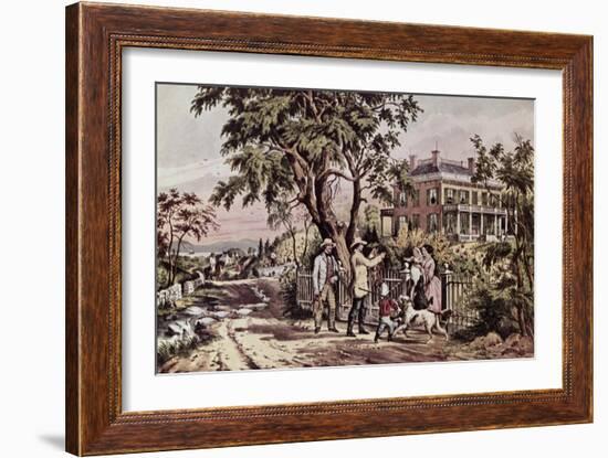 American Country Life: October Afternoon-Currier & Ives-Framed Giclee Print