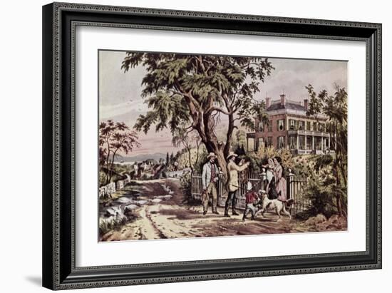 American Country Life: October Afternoon-Currier & Ives-Framed Giclee Print