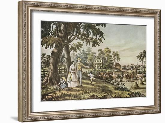 American Country Life: Summer Evening-Currier & Ives-Framed Giclee Print