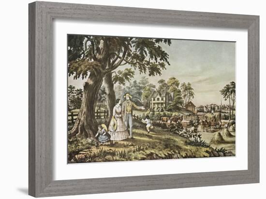 American Country Life: Summer Evening-Currier & Ives-Framed Giclee Print