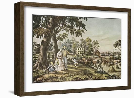 American Country Life: Summer Evening-Currier & Ives-Framed Giclee Print