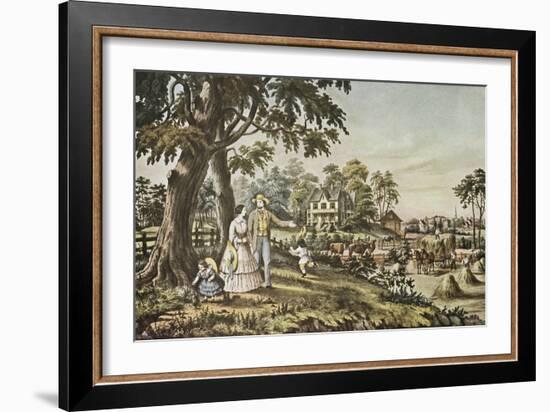 American Country Life: Summer Evening-Currier & Ives-Framed Giclee Print