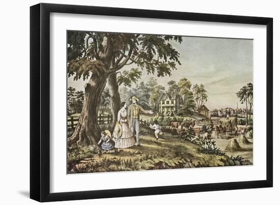 American Country Life: Summer Evening-Currier & Ives-Framed Giclee Print