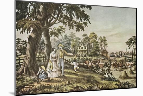 American Country Life: Summer Evening-Currier & Ives-Mounted Giclee Print