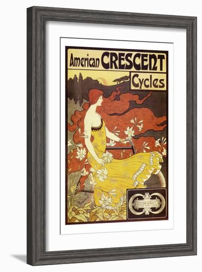 American Crescent Cycles-Alphonse Mucha-Framed Art Print