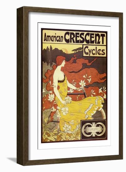 American Crescent Cycles-Alphonse Mucha-Framed Art Print