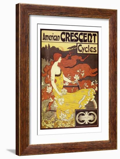 American Crescent Cycles-Alphonse Mucha-Framed Art Print