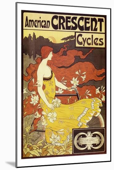 American Crescent Cycles-Alphonse Mucha-Mounted Art Print