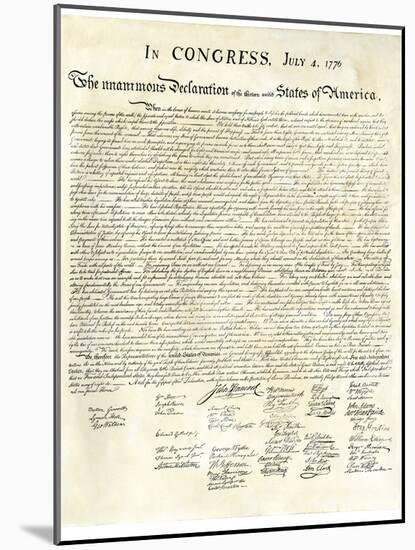 American Declaration of Independence, c.1776-null-Mounted Giclee Print