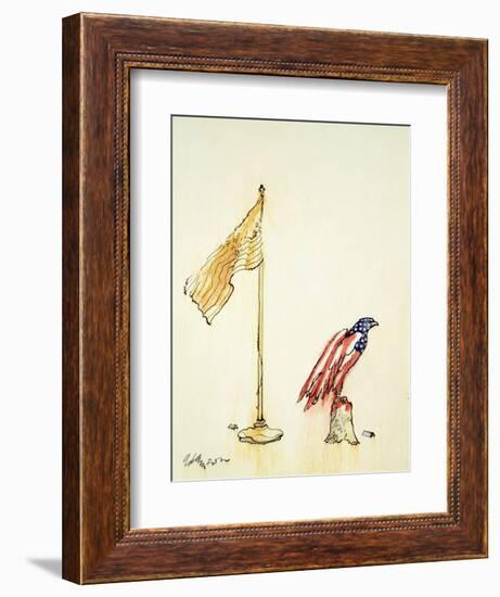 American Eagle Acquires Us Flag Colouration, 1985-George Adamson-Framed Giclee Print