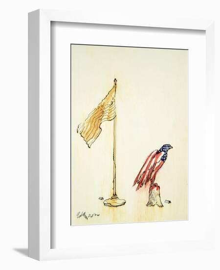 American Eagle Acquires Us Flag Colouration, 1985-George Adamson-Framed Giclee Print