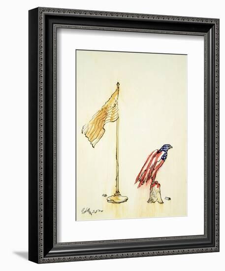 American Eagle Acquires Us Flag Colouration, 1985-George Adamson-Framed Giclee Print