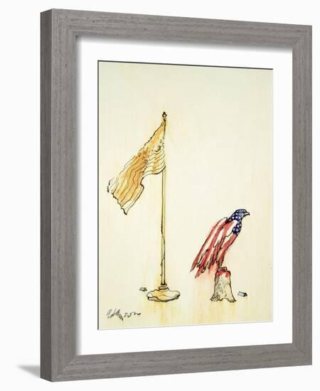 American Eagle Acquires Us Flag Colouration, 1985-George Adamson-Framed Giclee Print