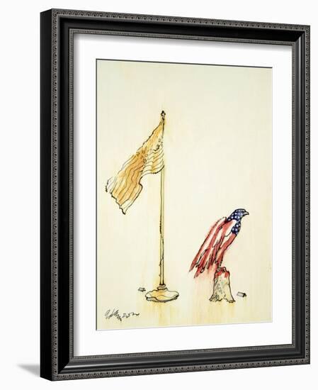 American Eagle Acquires Us Flag Colouration, 1985-George Adamson-Framed Giclee Print