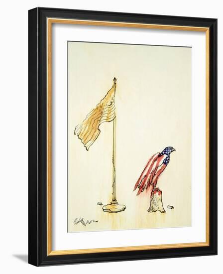 American Eagle Acquires Us Flag Colouration, 1985-George Adamson-Framed Giclee Print