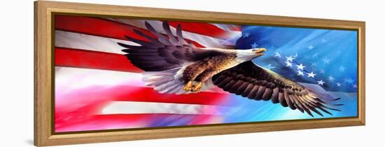 American Eagle Flag-Spencer Williams-Framed Premier Image Canvas