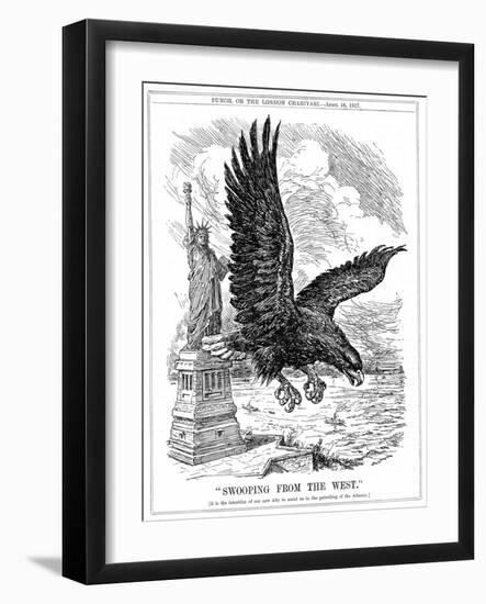 American Eagle Swooping to Guard the Atlantic, 1917-null-Framed Giclee Print