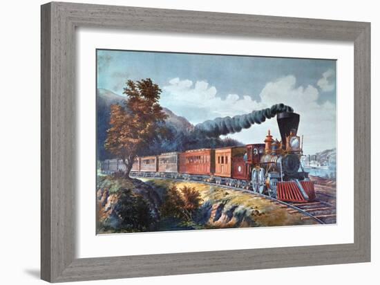 American Express Train, 1864-Currier & Ives-Framed Giclee Print