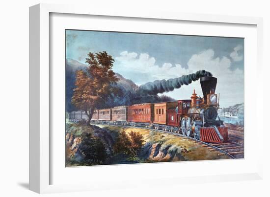 American Express Train, 1864-Currier & Ives-Framed Giclee Print