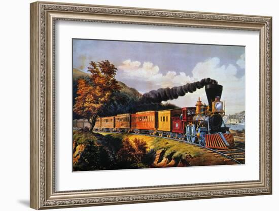 American Express Train-Currier & Ives-Framed Giclee Print