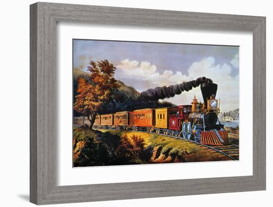 American Express Train-Currier & Ives-Framed Giclee Print