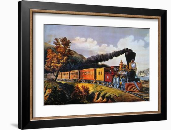 American Express Train-Currier & Ives-Framed Giclee Print