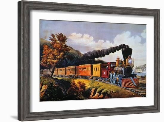 American Express Train-Currier & Ives-Framed Giclee Print