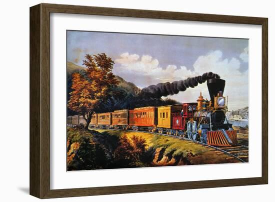 American Express Train-Currier & Ives-Framed Giclee Print