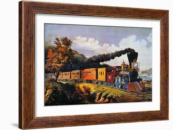 American Express Train-Currier & Ives-Framed Giclee Print