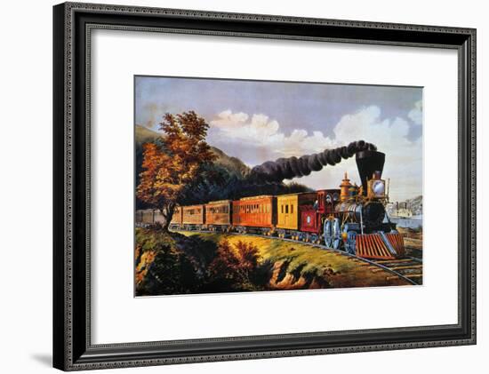 American Express Train-Currier & Ives-Framed Giclee Print