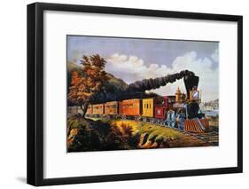 American Express Train-Currier & Ives-Framed Giclee Print