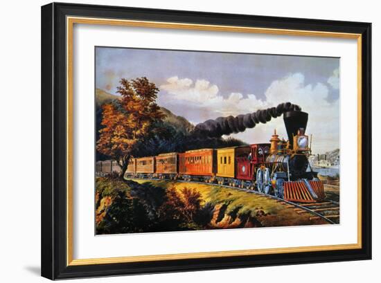 American Express Train-Currier & Ives-Framed Giclee Print