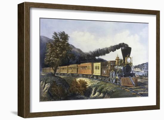 American Express Train-Currier & Ives-Framed Giclee Print