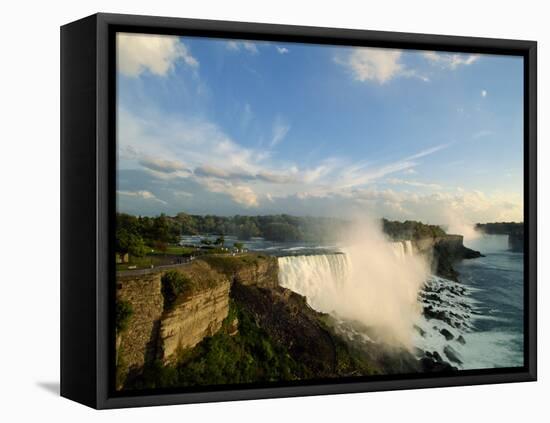 American Falls with the Horseshoe Falls Behind, Niagara Falls, New York State, USA-Robert Francis-Framed Premier Image Canvas