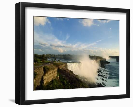 American Falls with the Horseshoe Falls Behind, Niagara Falls, New York State, USA-Robert Francis-Framed Photographic Print