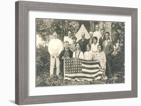 American Family Reunion with Flag-null-Framed Art Print