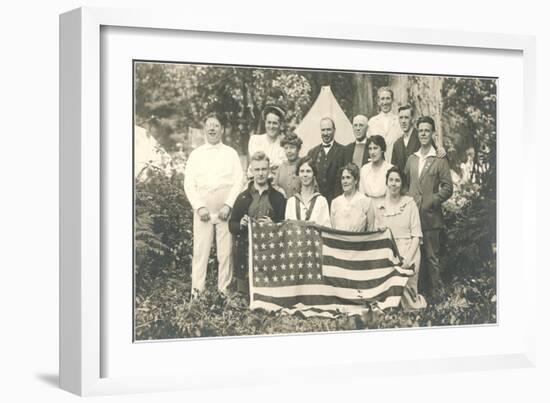 American Family Reunion with Flag-null-Framed Art Print