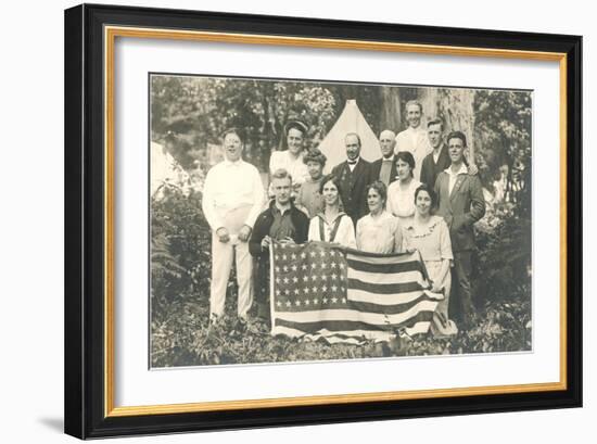 American Family Reunion with Flag-null-Framed Art Print