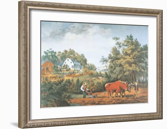 American Farm Scenes-Currier & Ives-Framed Art Print