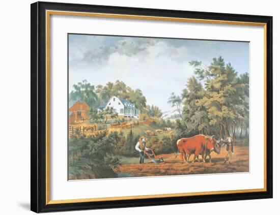 American Farm Scenes-Currier & Ives-Framed Art Print