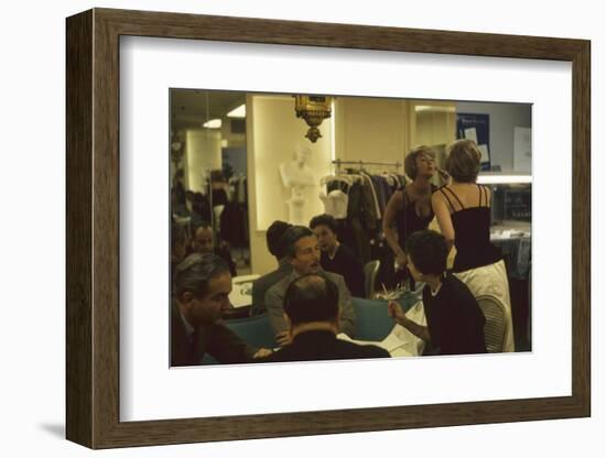 American Fashion Designer Oleg Cassini in His Salon, New York, New York, 1960-Walter Sanders-Framed Photographic Print