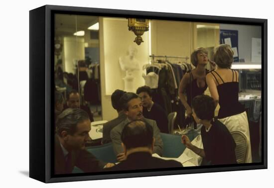 American Fashion Designer Oleg Cassini in His Salon, New York, New York, 1960-Walter Sanders-Framed Premier Image Canvas