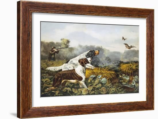 American Field Sports, a Chance For Both Barrels-Currier & Ives-Framed Giclee Print