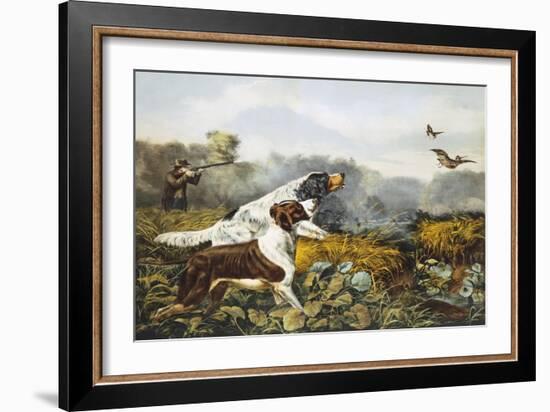 American Field Sports, a Chance For Both Barrels-Currier & Ives-Framed Giclee Print