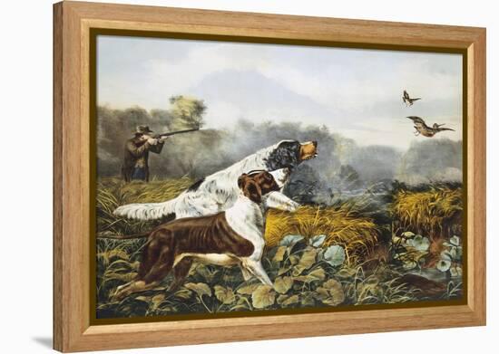 American Field Sports, a Chance For Both Barrels-Currier & Ives-Framed Premier Image Canvas